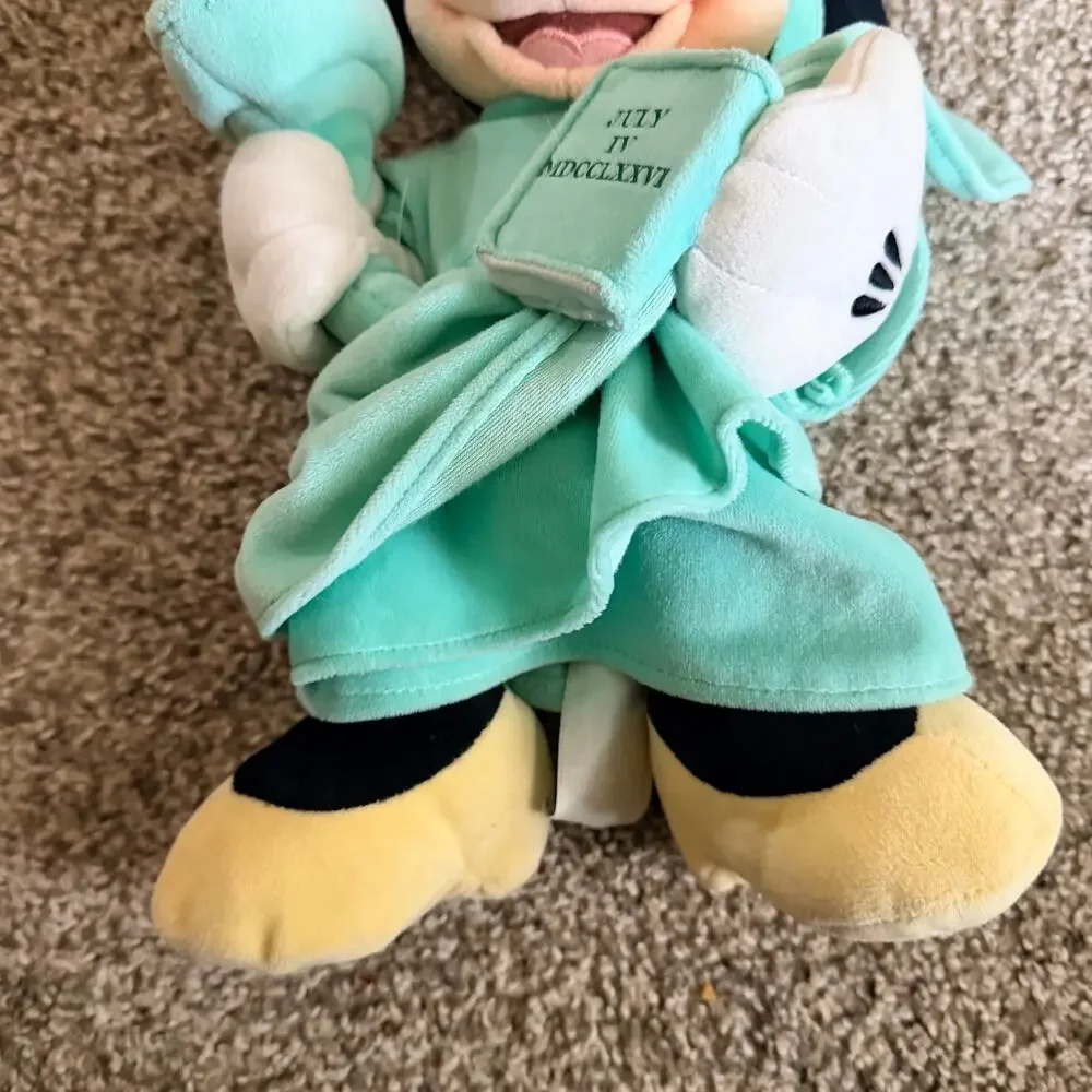 Disney Store Statue of Liberty Minnie Mouse Plush 1990 Vintage
